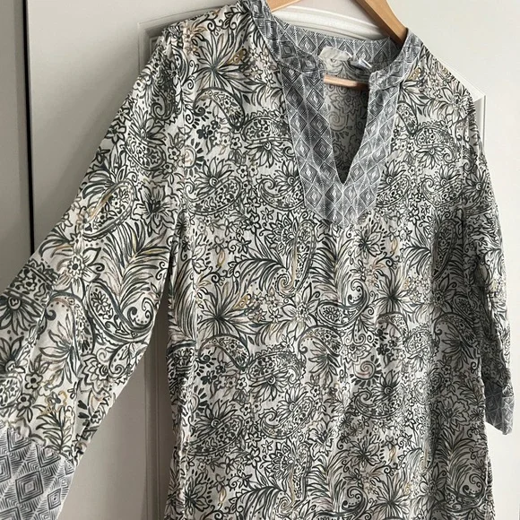 Sigrid Olsen Floral Paisley Linen Tunic - Picture 2 of 7